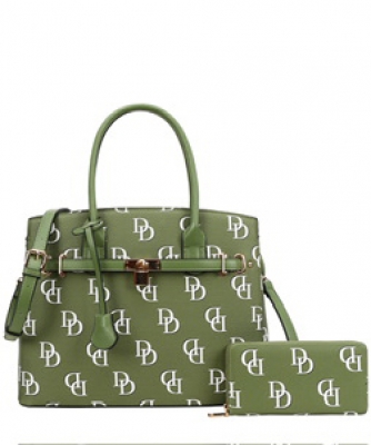 2 in 1 DD Classic Satchel Wallet Set DD6794W OLIVE